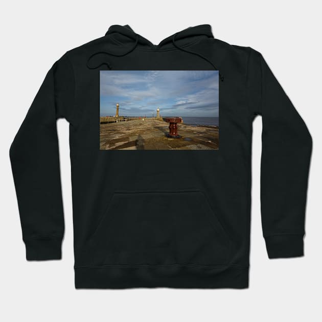 Whitby Piers Hoodie by StephenJSmith